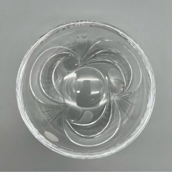 Rogaska Full Lead Crystal Frosted Swirl Bowl Candy Dish 5.5” Yugoslavia - Picture 6 of 9